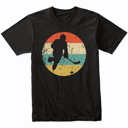 Hockey Player Silhouette Retro Sports T-Shirt