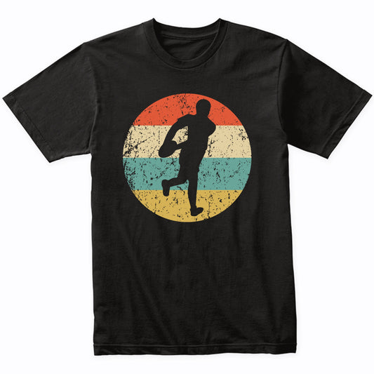 Rugby Player Silhouette Retro Sports T-Shirt