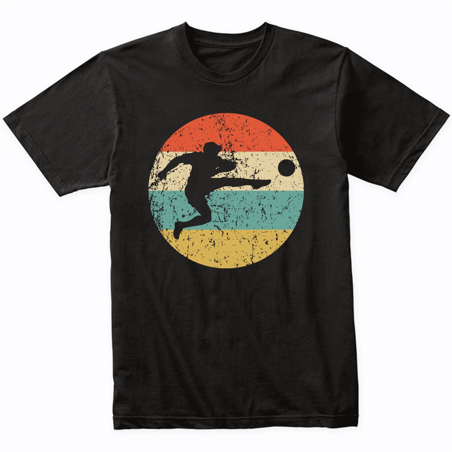 Soccer Player Kick Silhouette Retro Sports T-Shirt