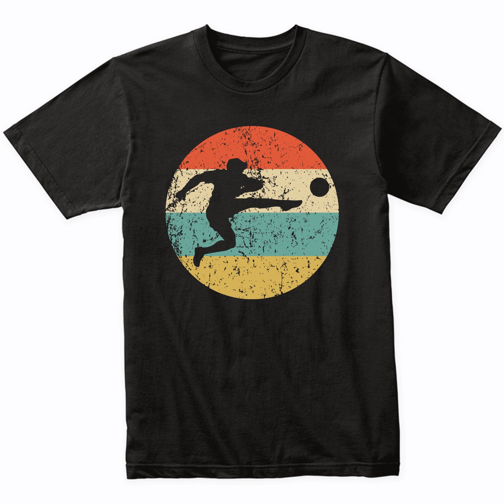 Soccer Player Kick Silhouette Retro Sports T-Shirt