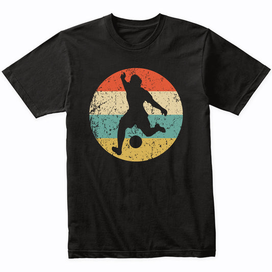 Soccer Player Kick Silhouette Retro Sports T-Shirt