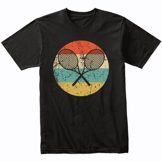 Tennis Rackets Silhouette Retro Sports T-Shirt