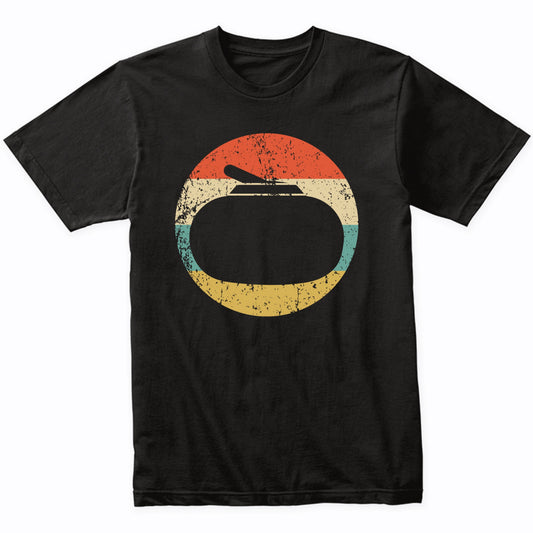 Curling Stone Silhouette Retro Winter Sports T-Shirt