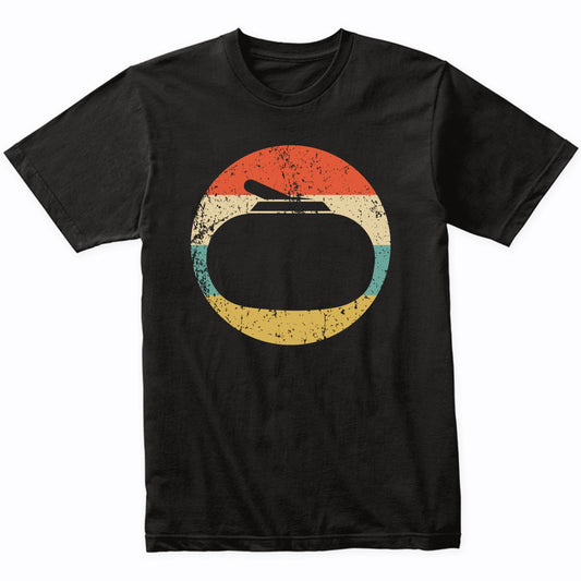 Curling Stone Silhouette Retro Winter Sports T-Shirt