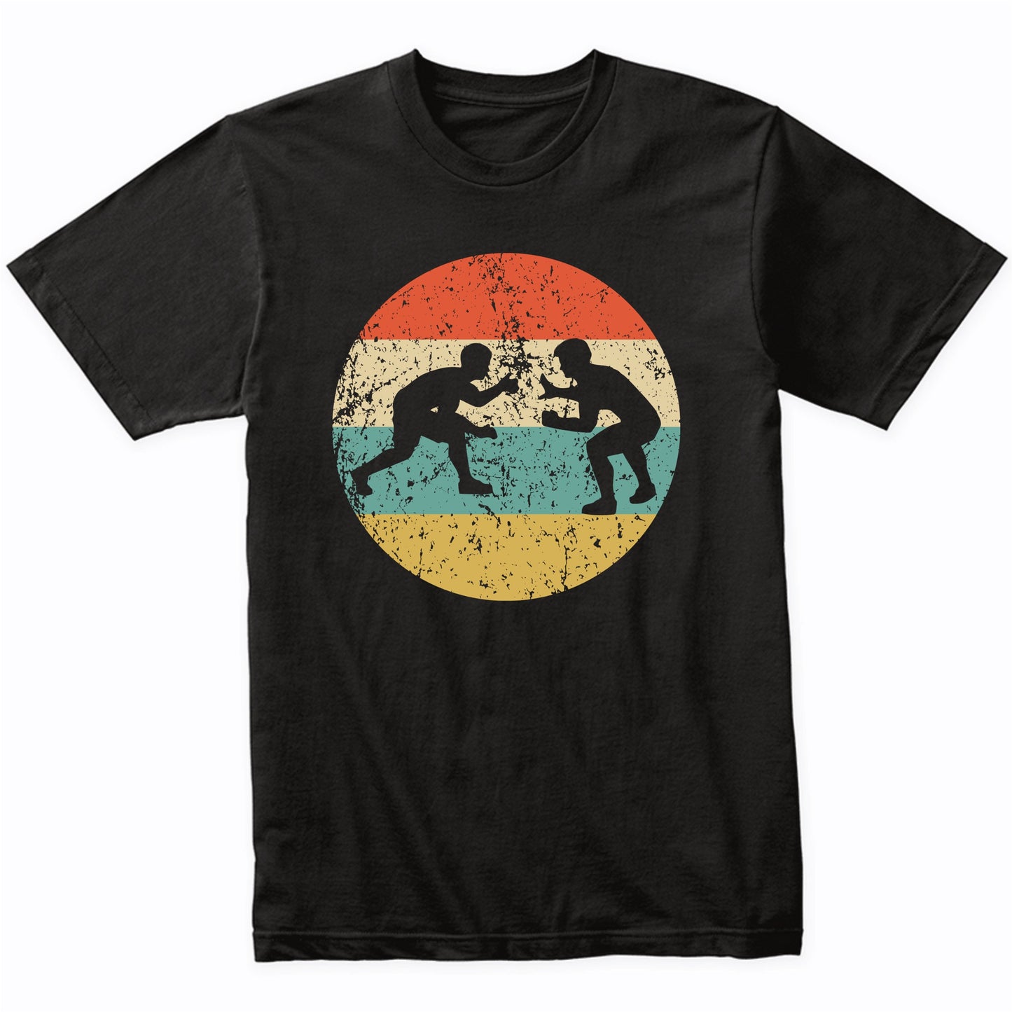 Wrestling Wrestlers Silhouette Retro Sports T-Shirt