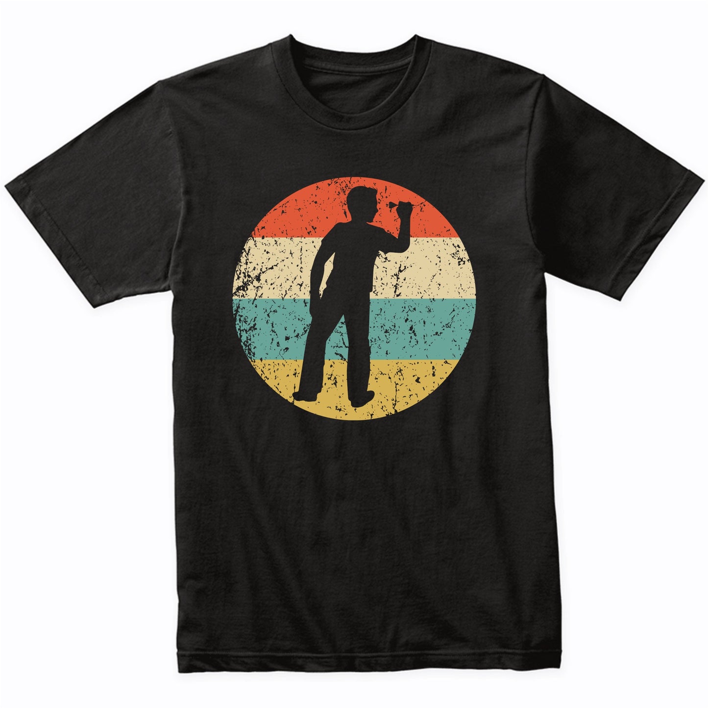 Darts Player Silhouette Retro Darts T-Shirt