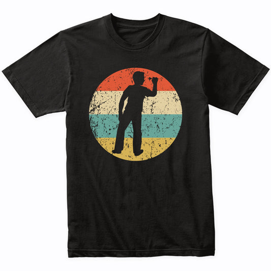 Darts Player Silhouette Retro Darts T-Shirt