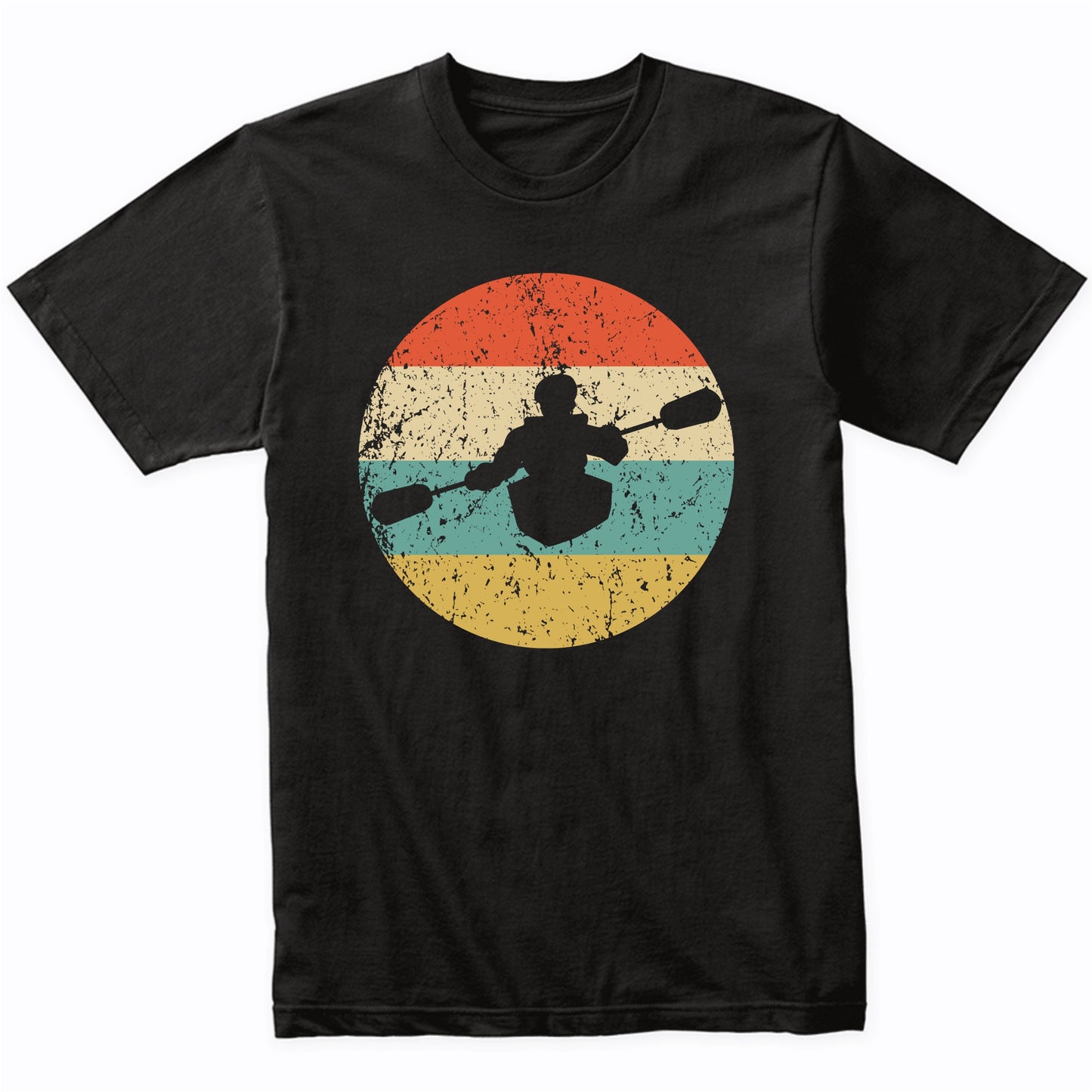 Kayaker Kayaking Silhouette Retro Kayak T-Shirt