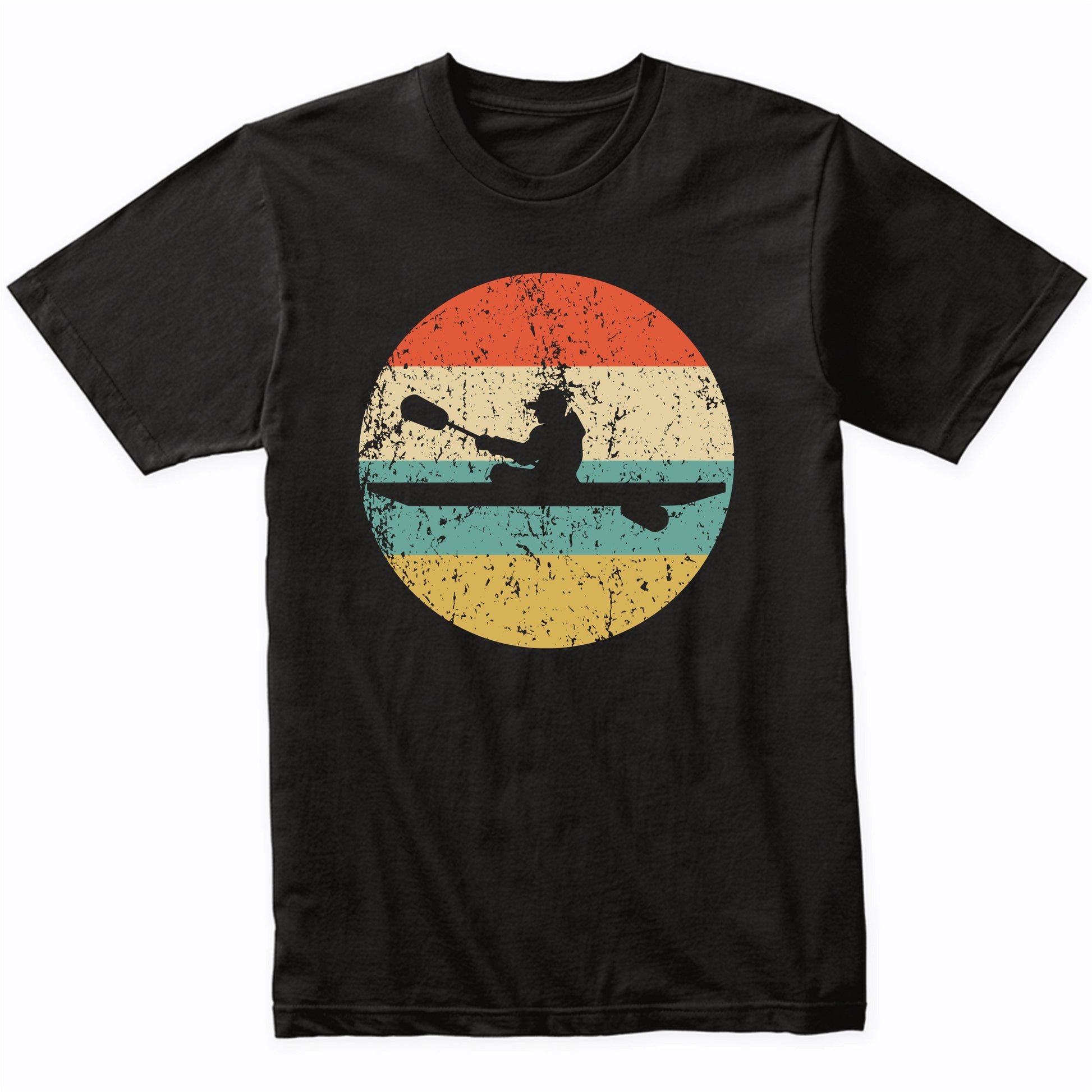 Kayaker Kayak Silhouette Retro Kayaking T-Shirt
