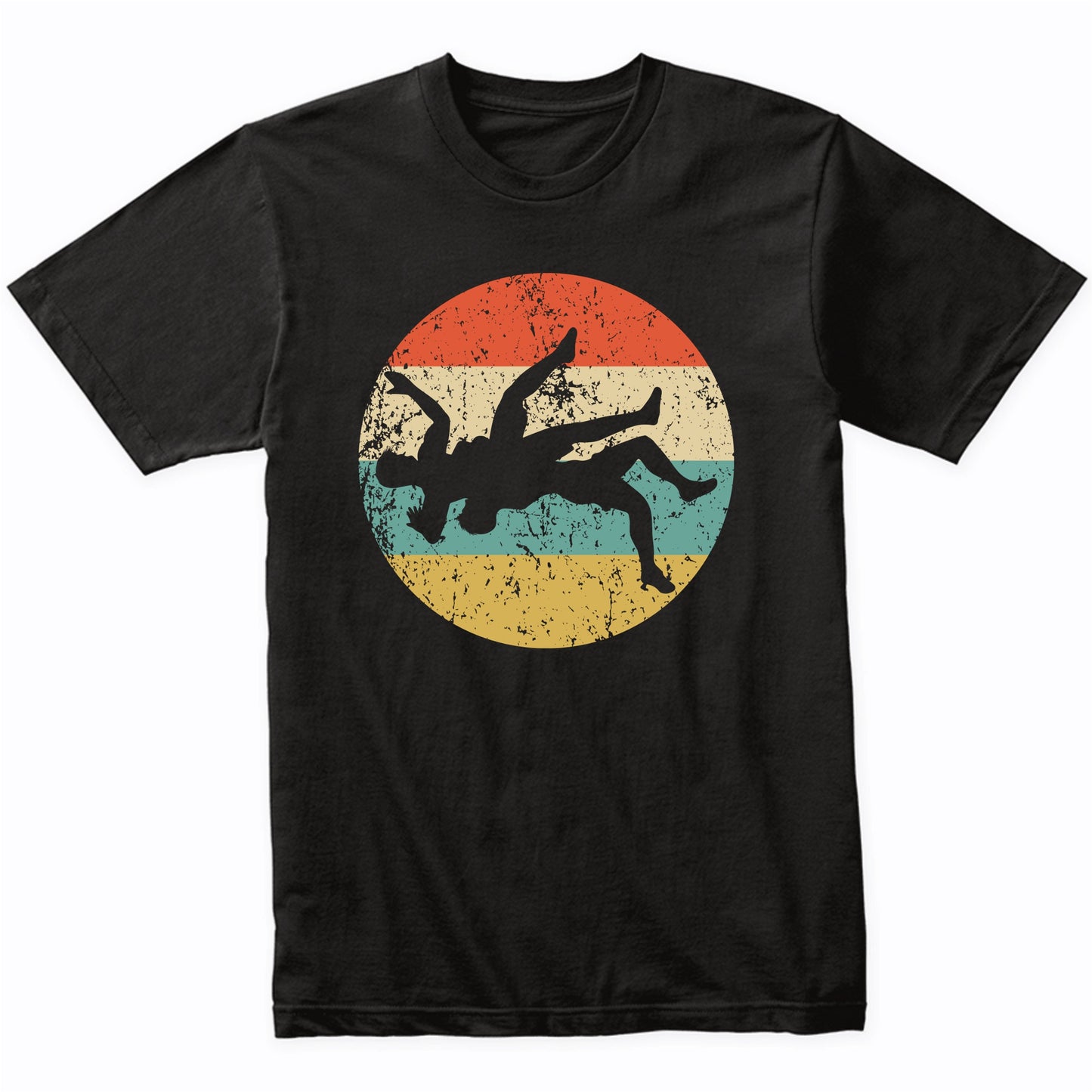 Wrestler Takedown Wrestling Silhouette Retro Sports T-Shirt