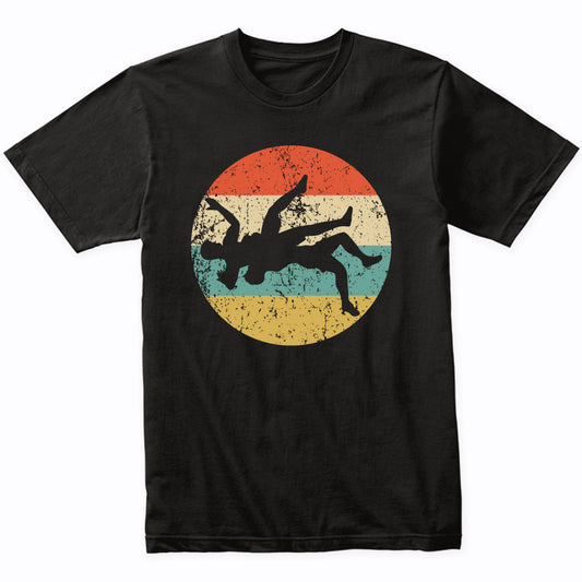 Wrestler Takedown Wrestling Silhouette Retro Sports T-Shirt