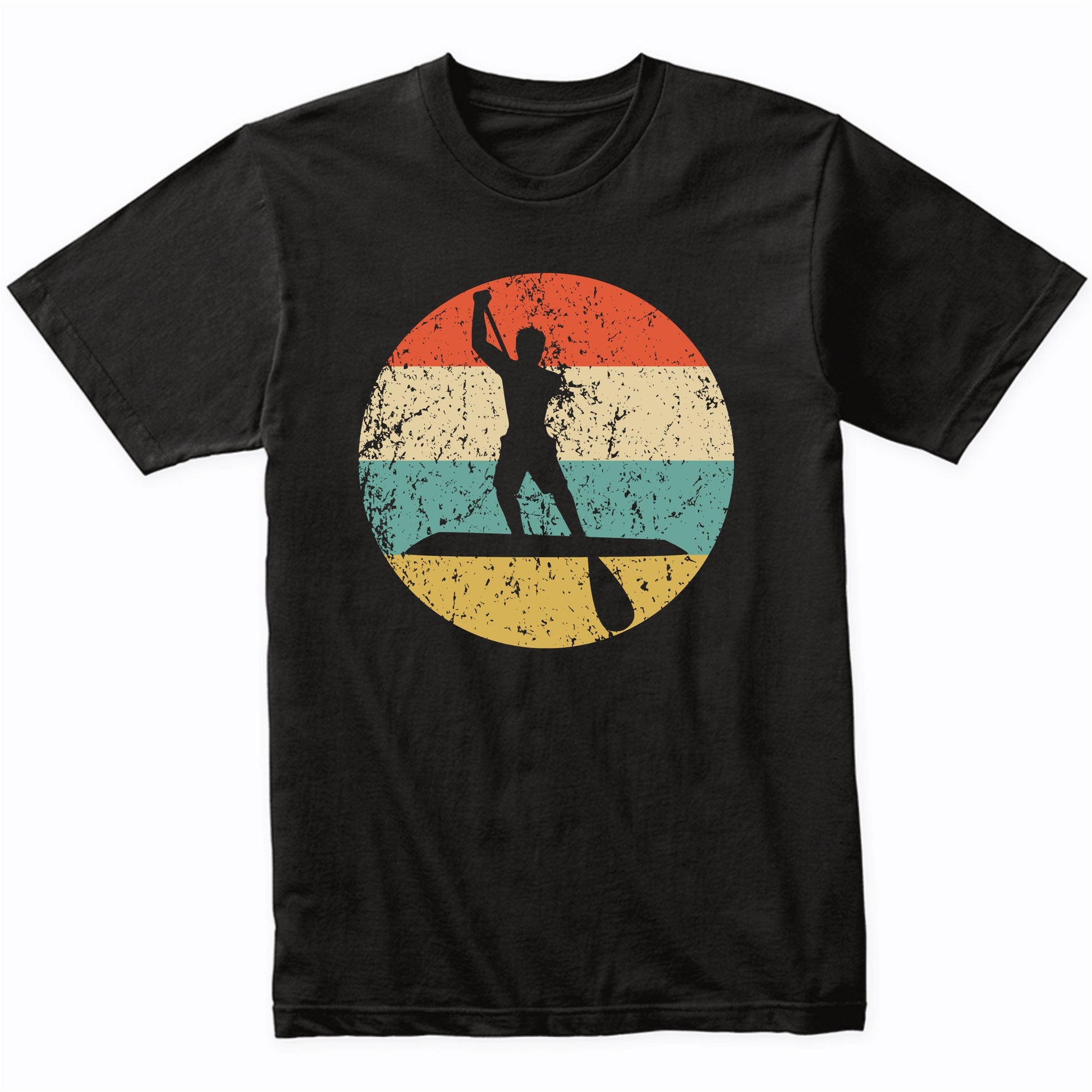 Paddleboarding Paddleboarder Silhouette Retro Paddleboard T-Shirt