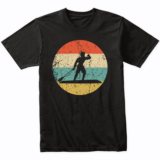Paddleboarder Paddleboarding Silhouette Retro Paddleboard T-Shirt