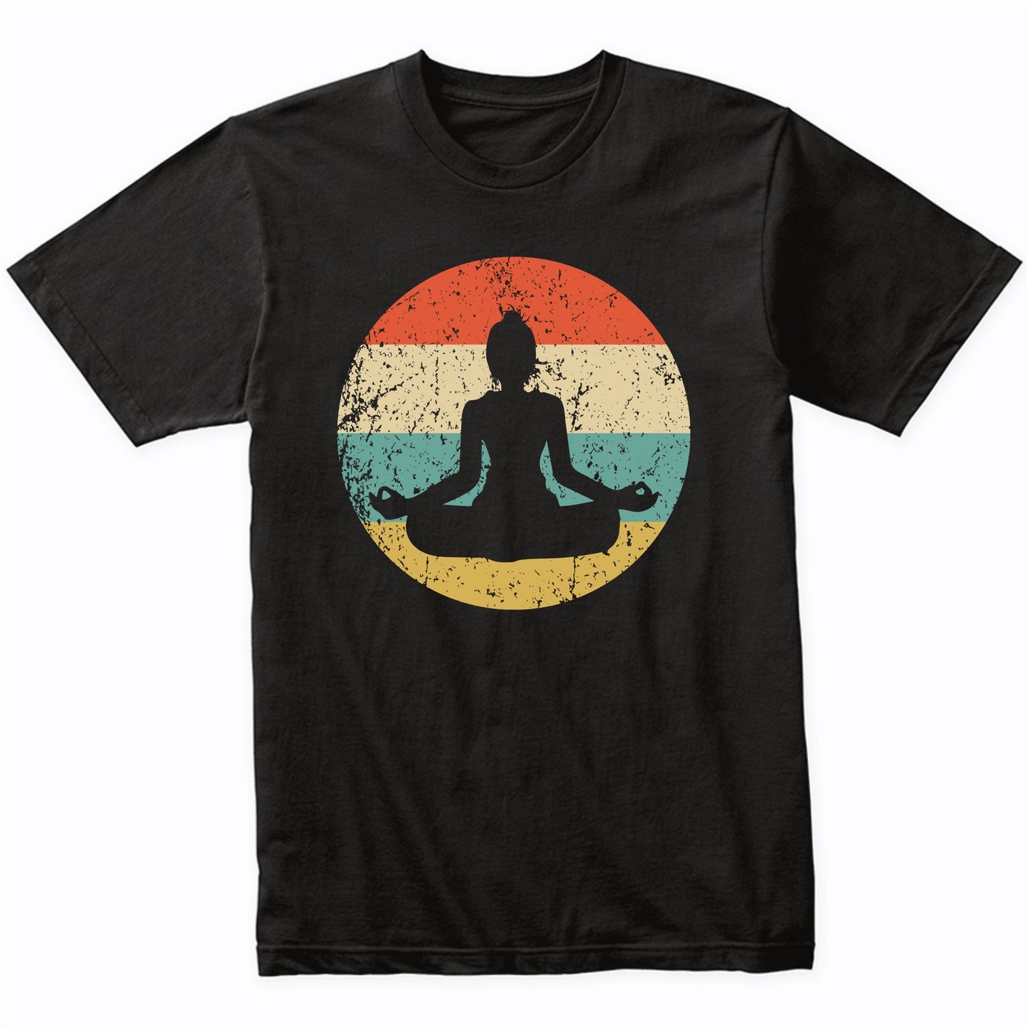 Yoga Pose Silhouette Retro Yoga T-Shirt