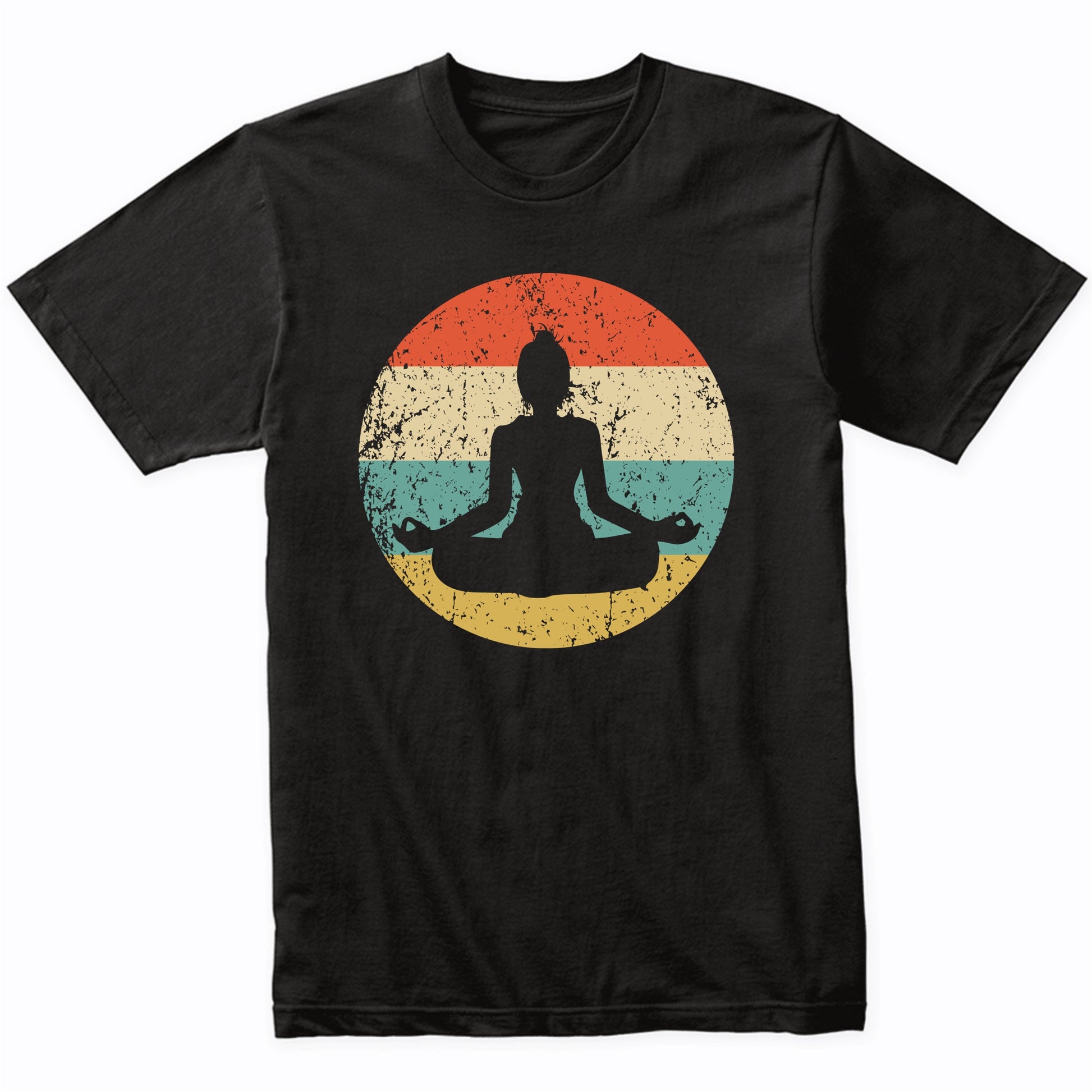 Yoga Pose Silhouette Retro Yoga T-Shirt