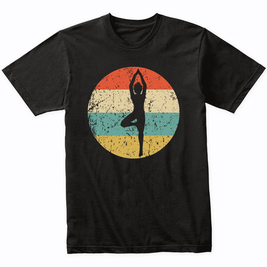 Yoga Pose Silhouette Retro Yoga T-Shirt