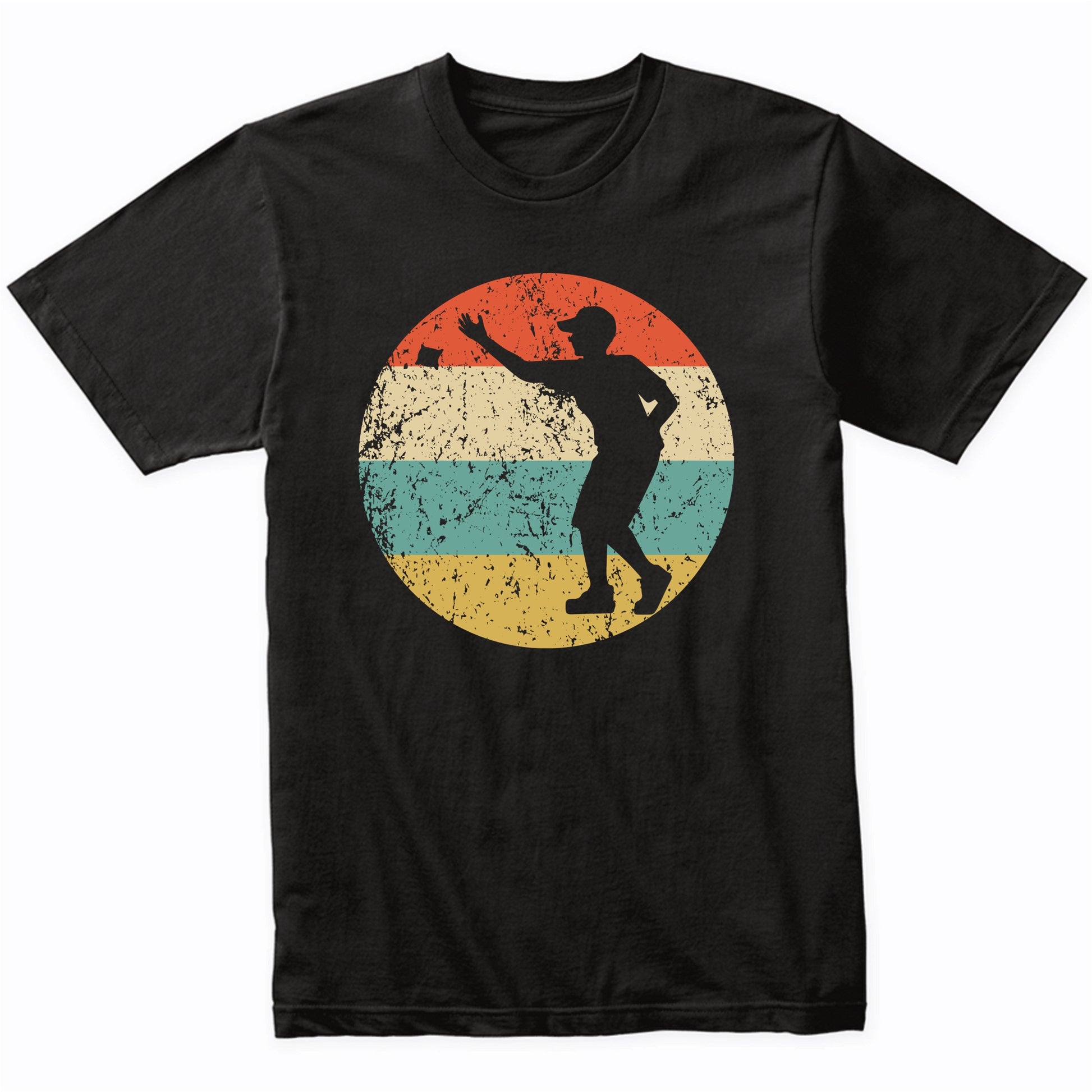 Cornhole Toss Silhouette Retro Cornhole Player T-Shirt