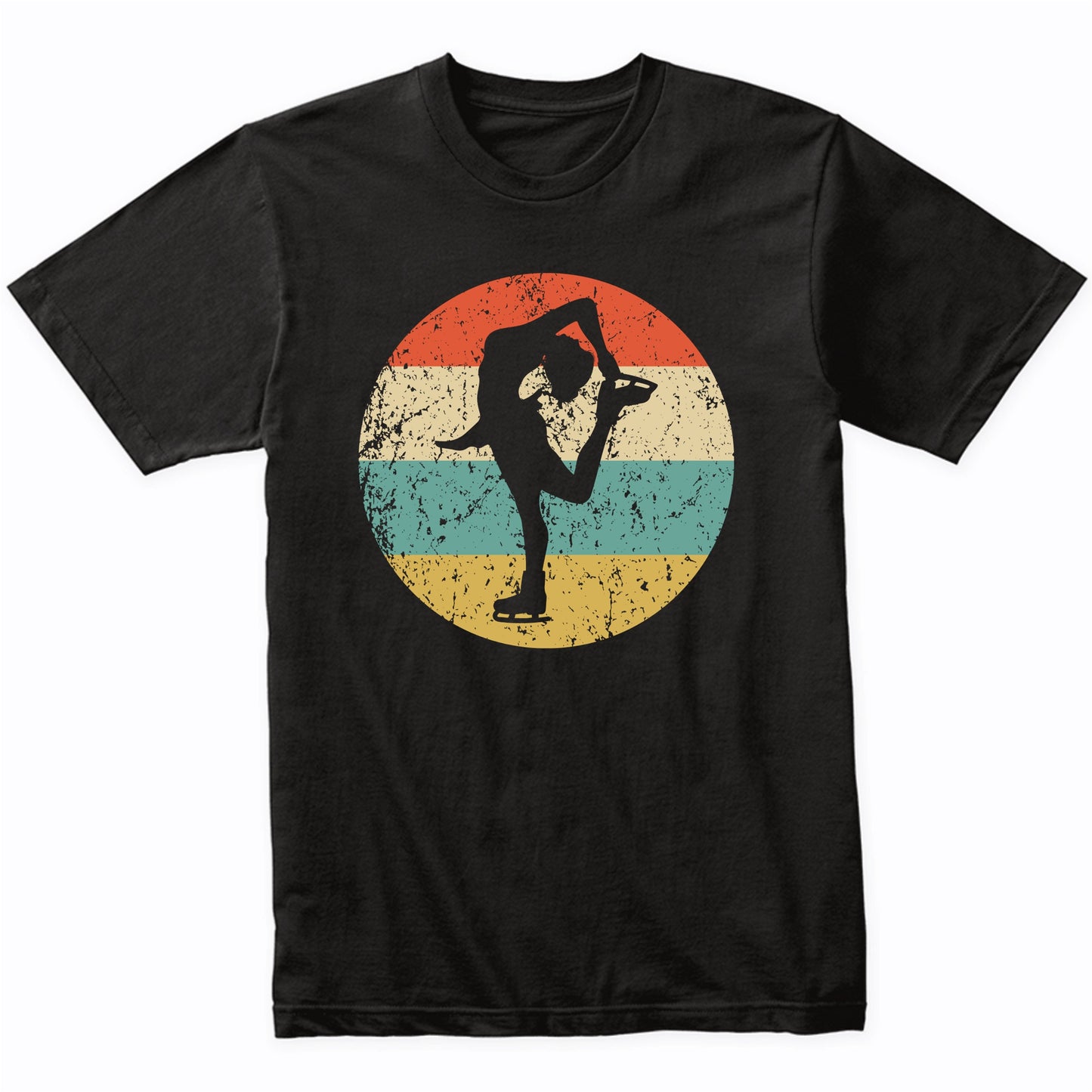 Figure Skater Silhouette Retro Figure Skating T-Shirt