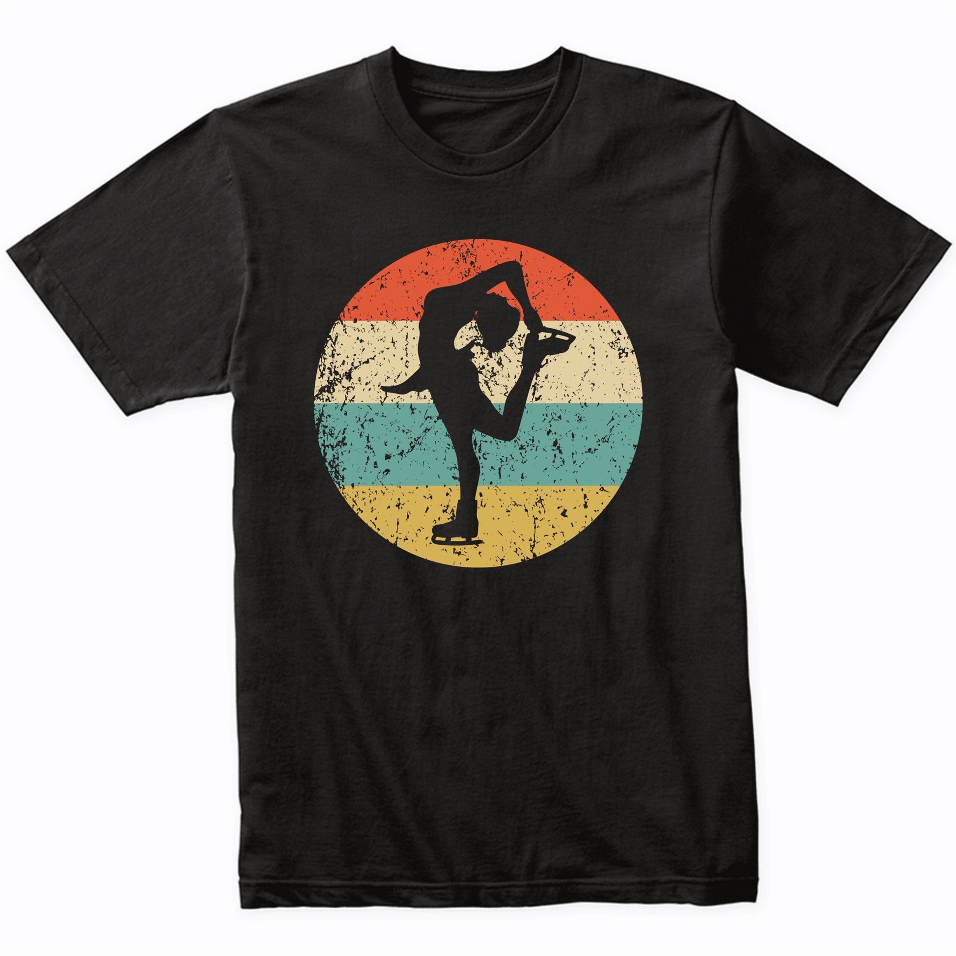Figure Skater Silhouette Retro Figure Skating T-Shirt