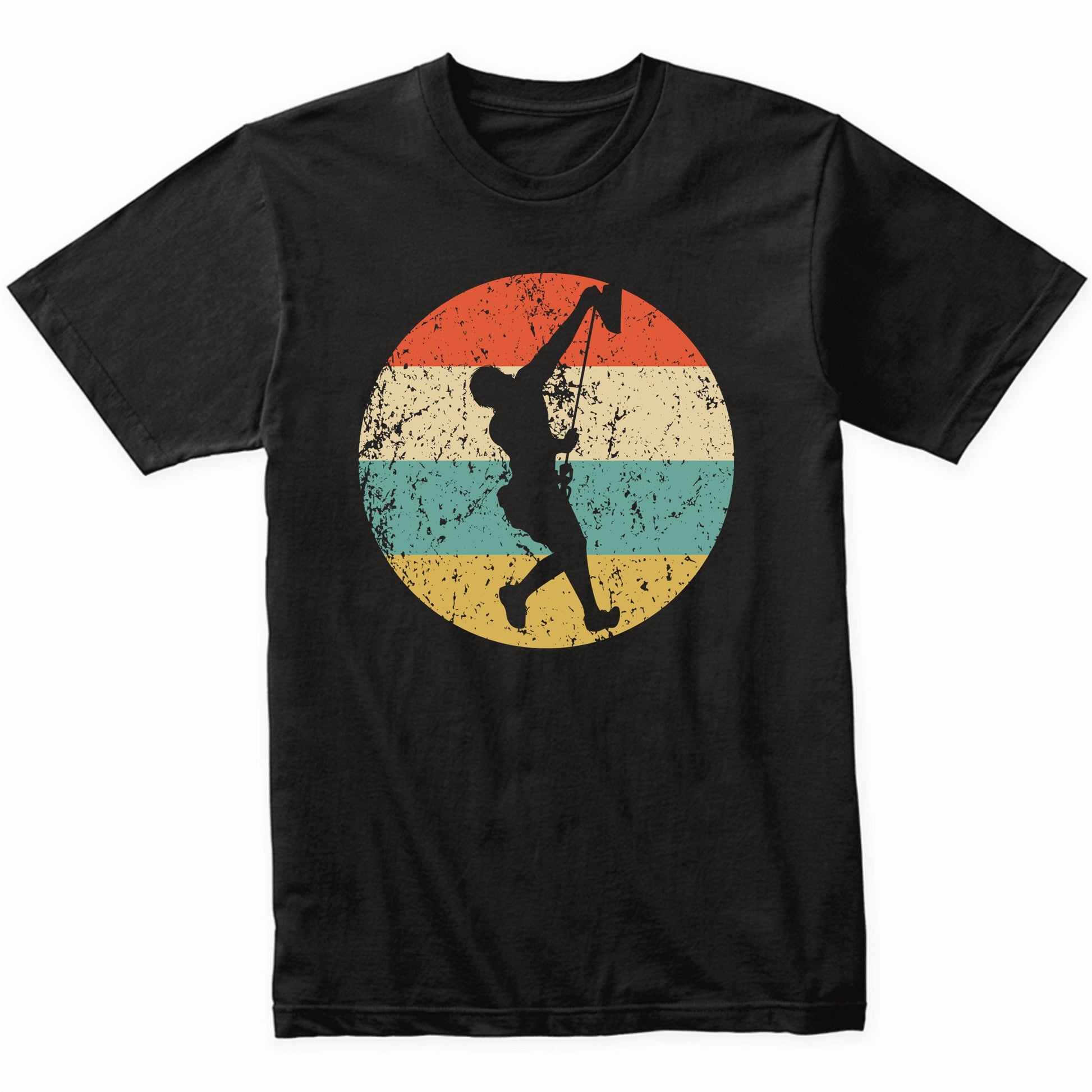 Rock Climber Silhouette Retro Rock Climbing T-Shirt