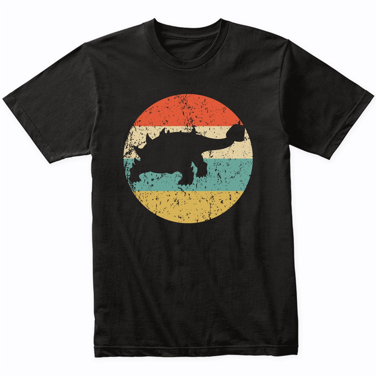 Ankylosaurus Silhouette Retro Dinosaur T-Shirt