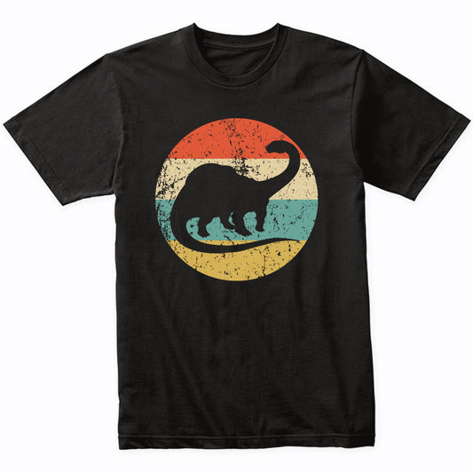 Brontosaurus Apatosaurus Silhouette Retro Dinosaur T-Shirt