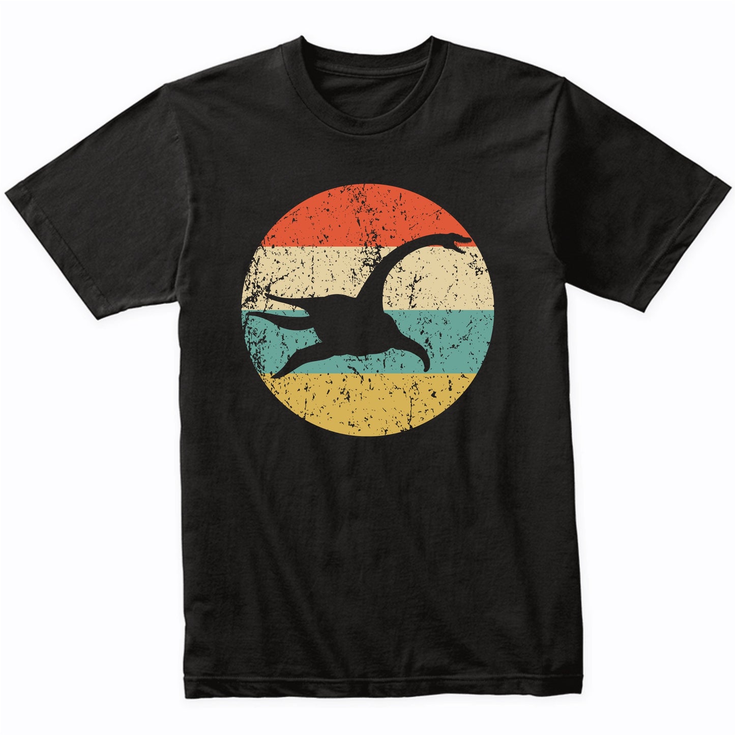 Plesiosaur Silhouette Retro Dinosaur T-Shirt