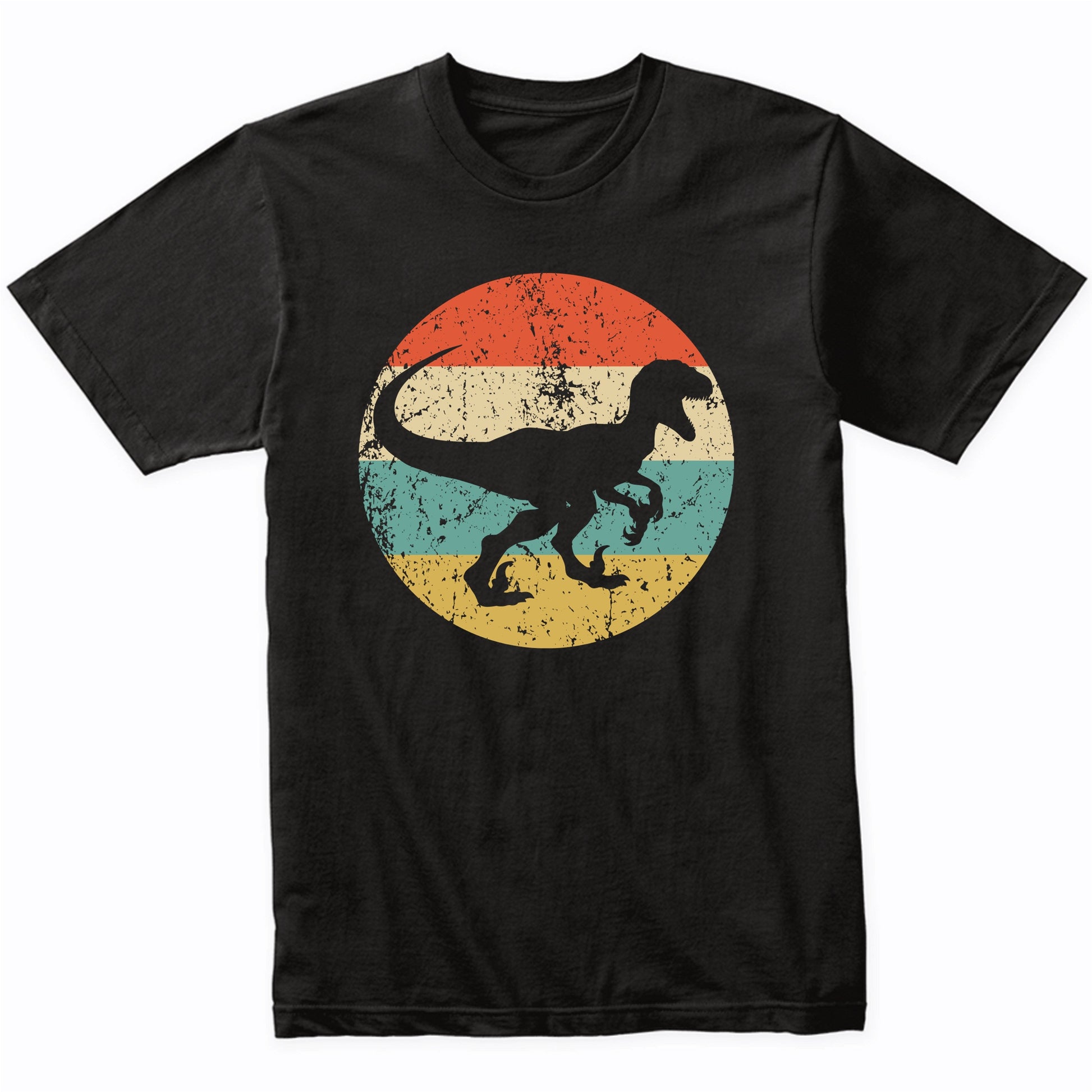 Velociraptor Raptor Silhouette Retro Dinosaur T-Shirt