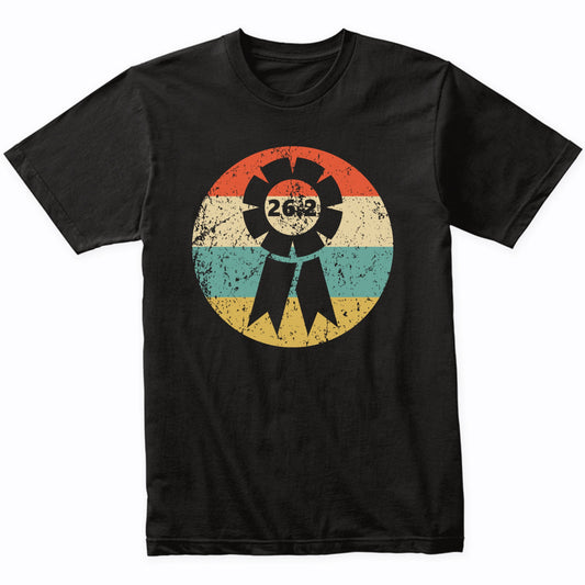 26.2 Miles Marathon Finisher Ribbon Icon Retro Running T-Shirt