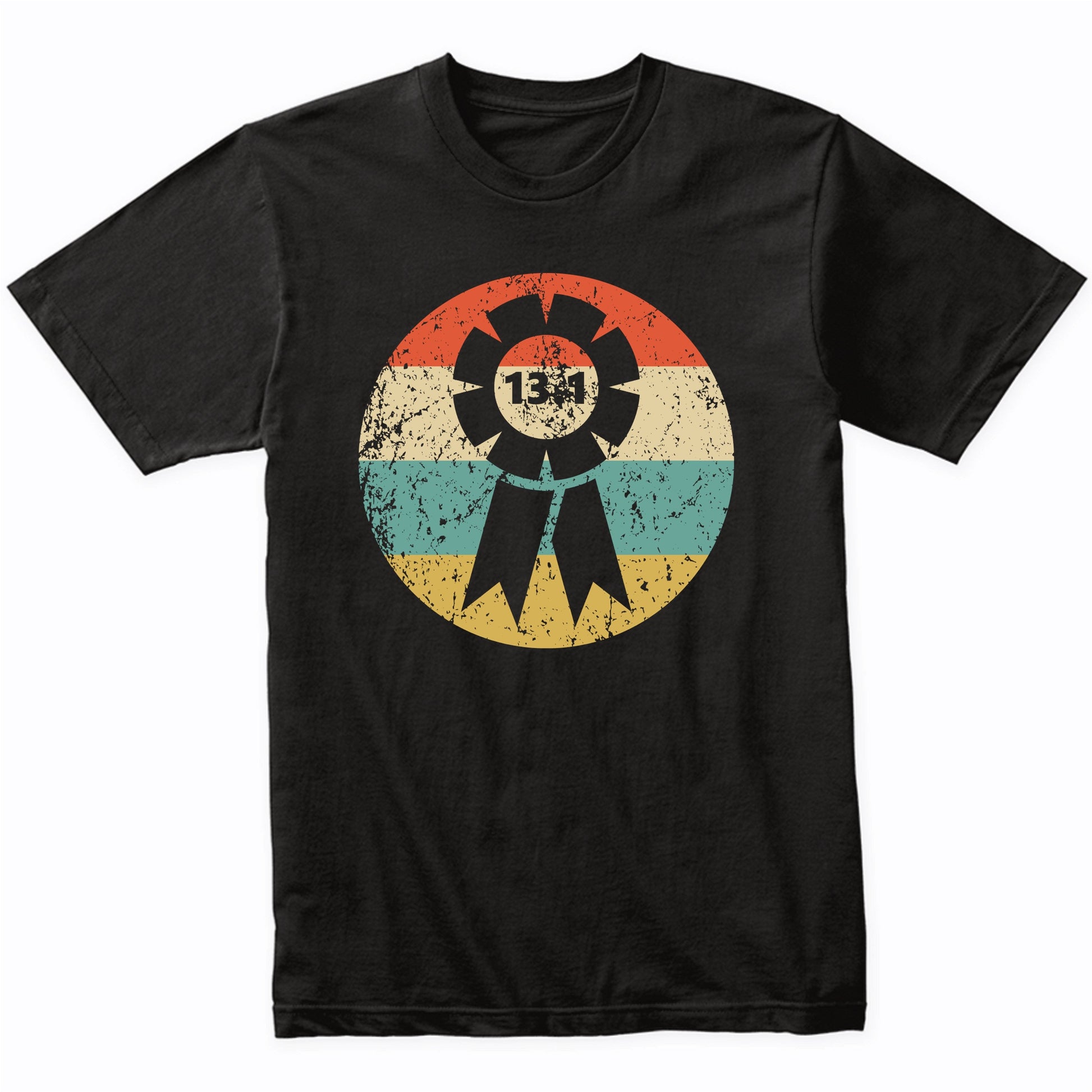 13.1 Miles Half Marathon Finisher Ribbon Icon Retro Running T-Shirt