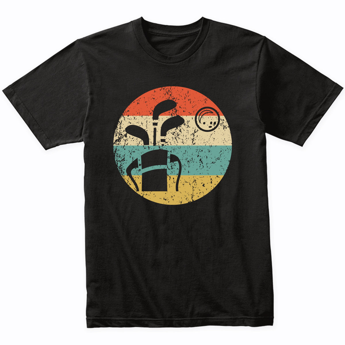 Golf Clubs and Ball Icon Retro Golfing T-Shirt