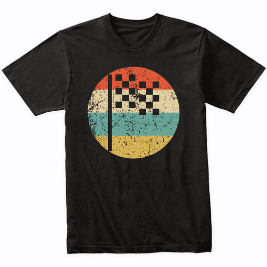 Checkered Flag Icon Retro Racing T-Shirt