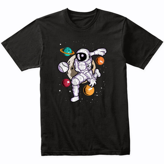 Baseball Pitcher Astronaut Outer Space Spaceman Distressed T-Shirt