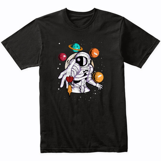 Darts Astronaut Outer Space Spaceman Distressed T-Shirt