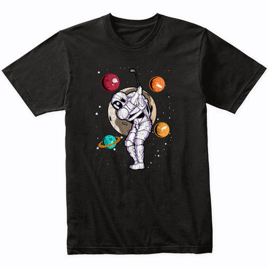 Golf Astronaut Outer Space Spaceman Distressed T-Shirt