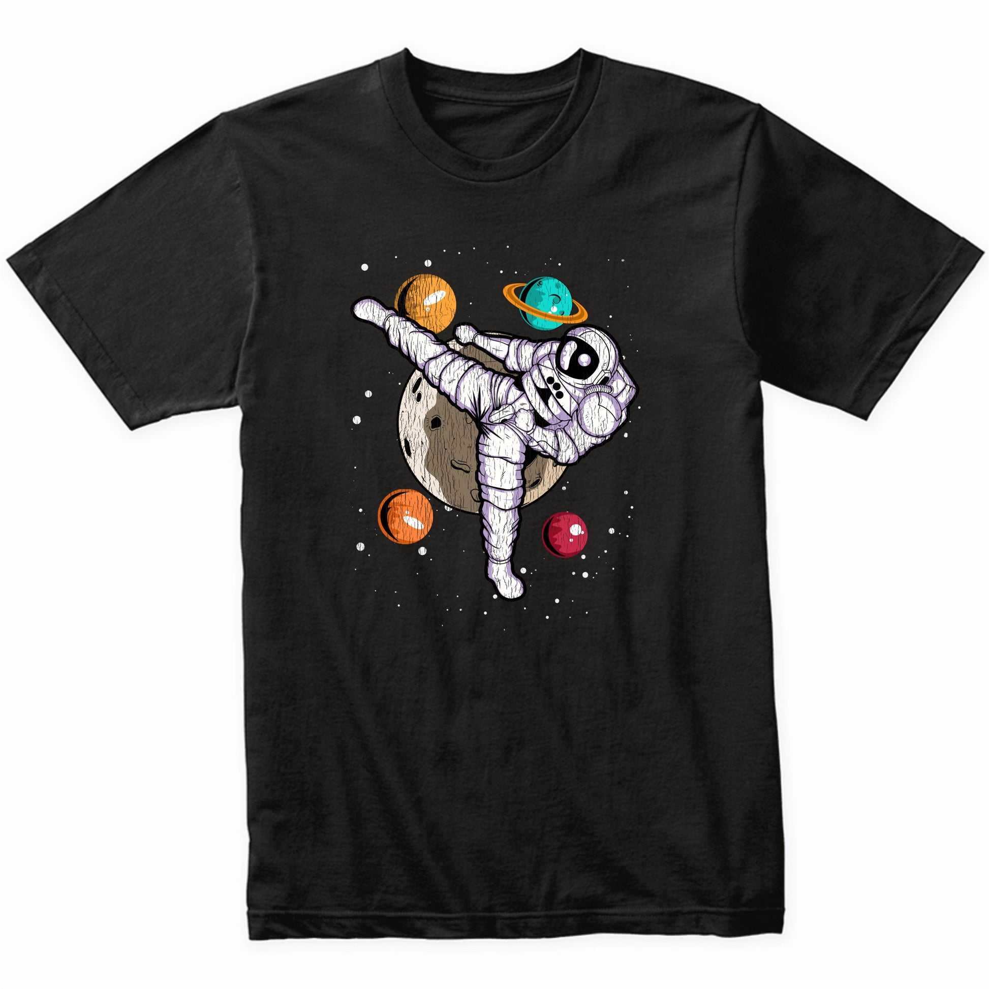 Karate Astronaut Outer Space Spaceman Martial Arts Distressed T-Shirt