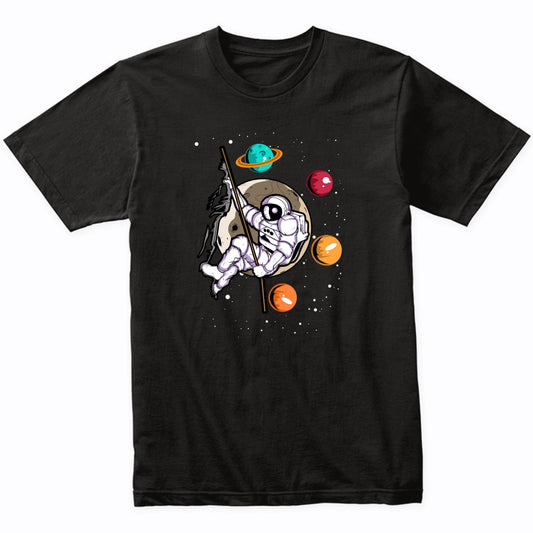 Rock Climbing Astronaut Outer Space Spaceman Distressed T-Shirt