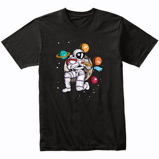 Firefighter Astronaut Outer Space Spaceman Fireman Distressed T-Shirt