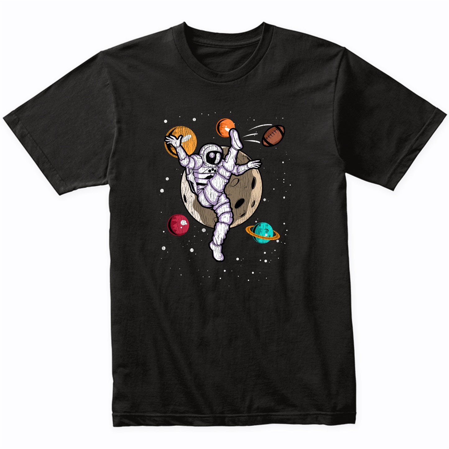 Punter Astronaut Outer Space Spaceman Football Distressed T-Shirt
