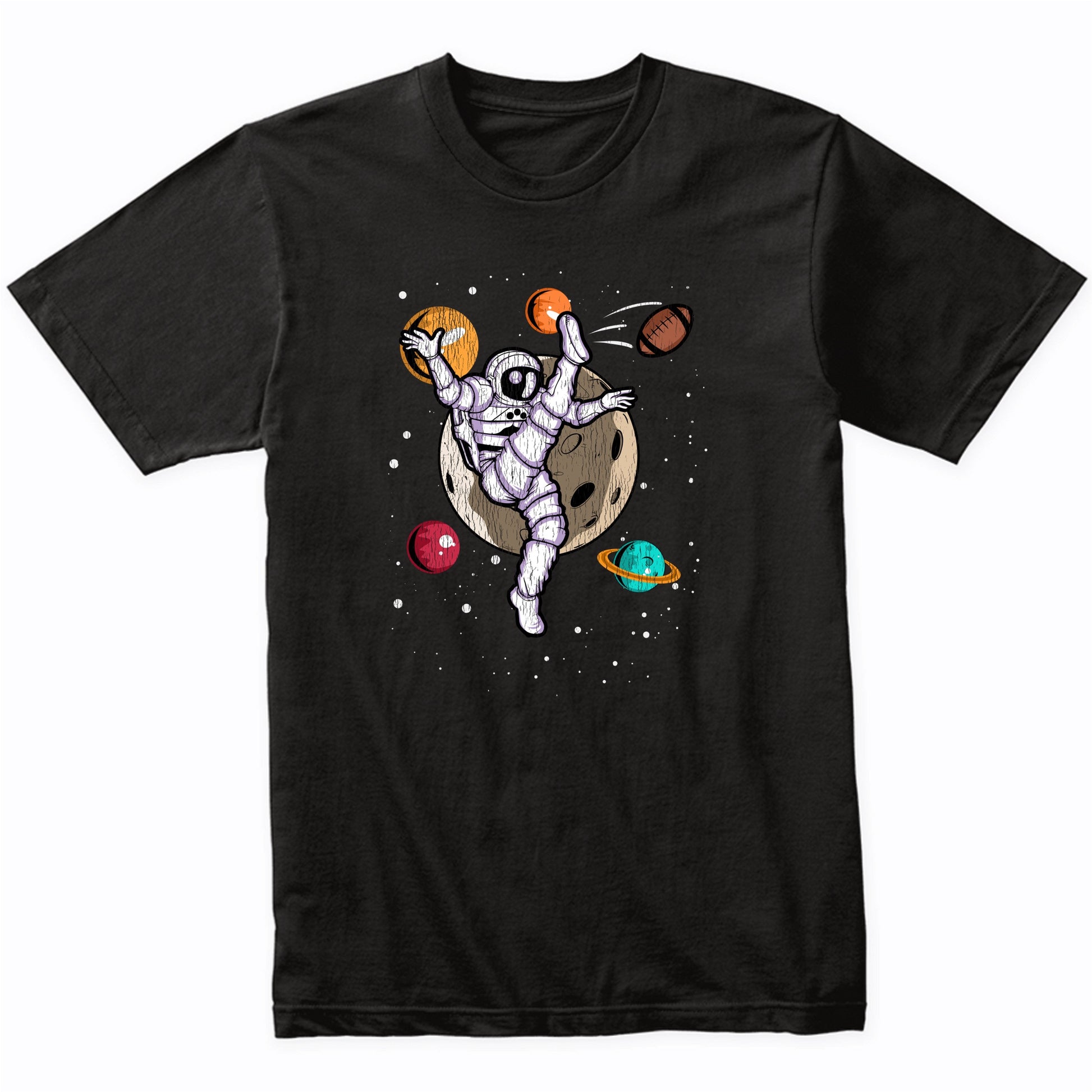 Punter Astronaut Outer Space Spaceman Football Distressed T-Shirt