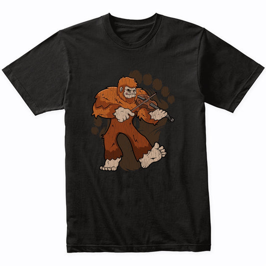 Bigfoot Violin Shirt - Sasquatch Playing Violin T-Shirt