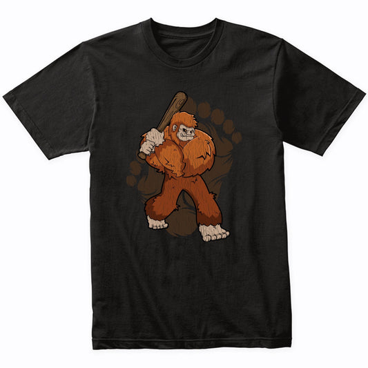 Bigfoot Baseball Shirt - Sasquatch Baseball Bat T-Shirt