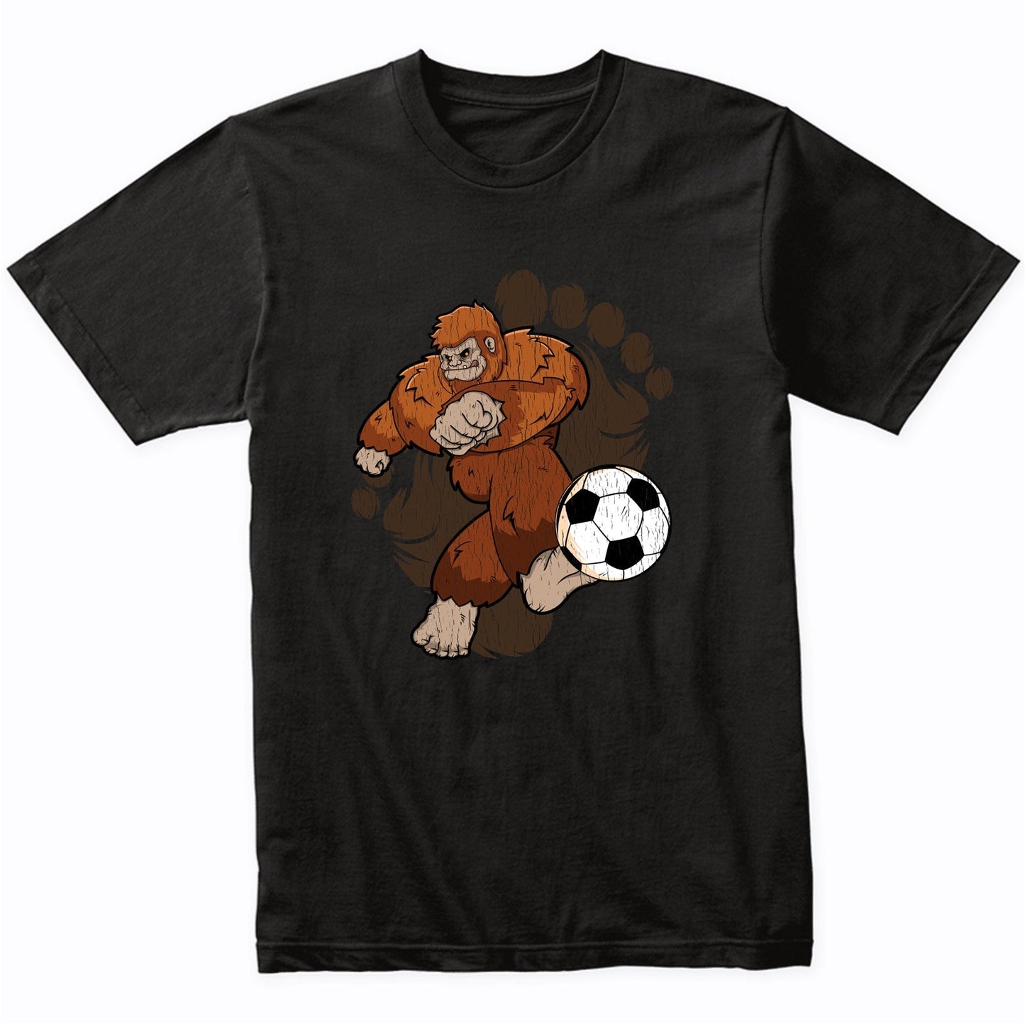 Bigfoot Soccer Shirt - Sasquatch Kicking Soccer Ball T-Shirt
