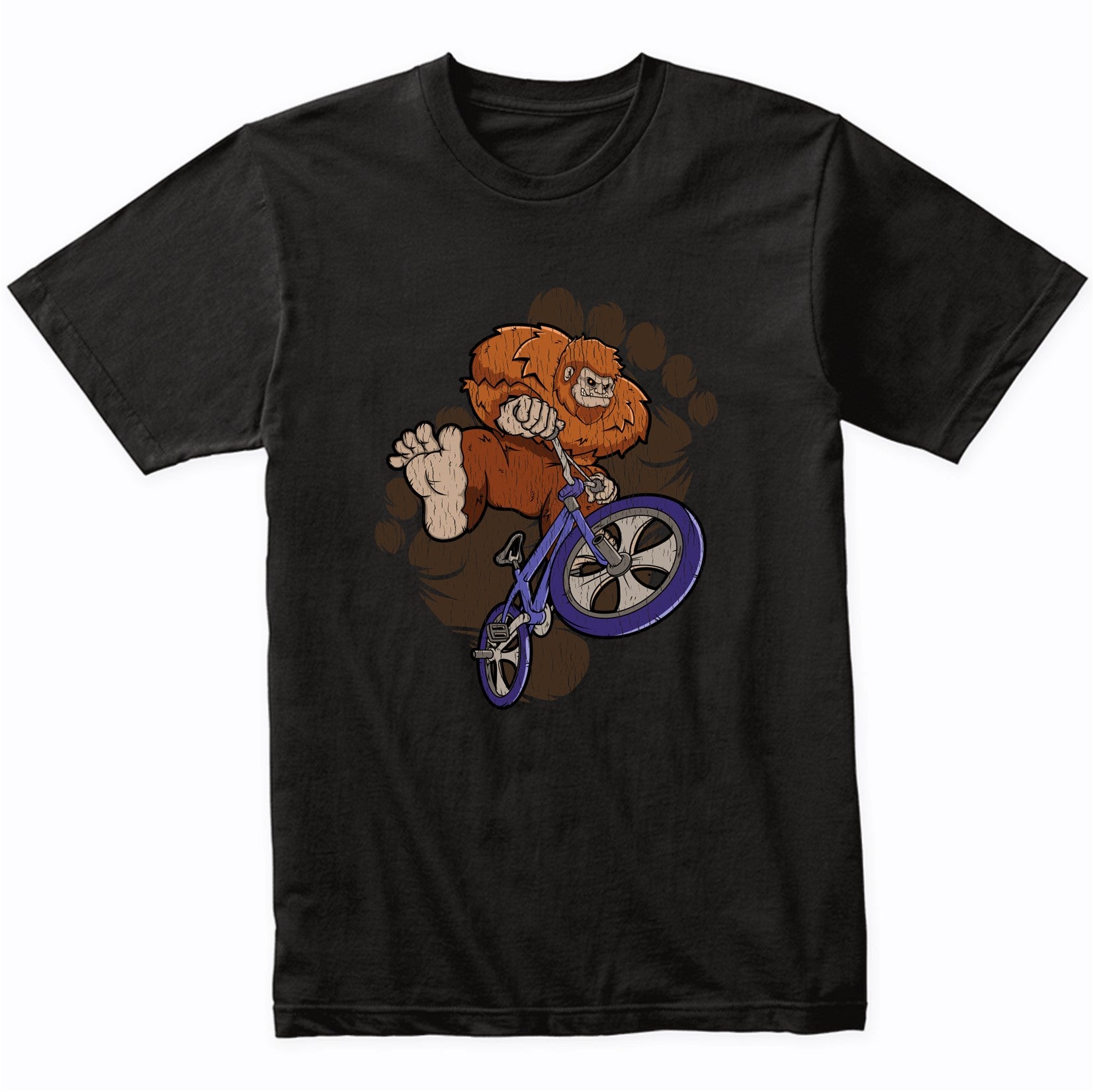 Bigfoot BMX Shirt - Sasquatch on BMX Bike T-Shirt