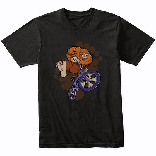 Bigfoot BMX Shirt - Sasquatch on BMX Bike T-Shirt