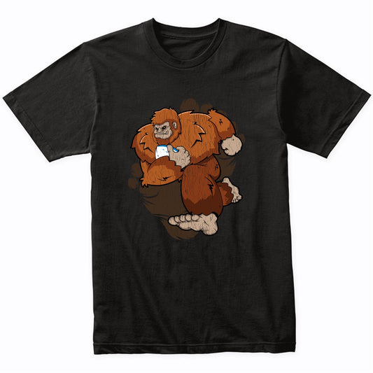 Bigfoot Rugby Shirt - Sasquatch Playing Rugby T-Shirt
