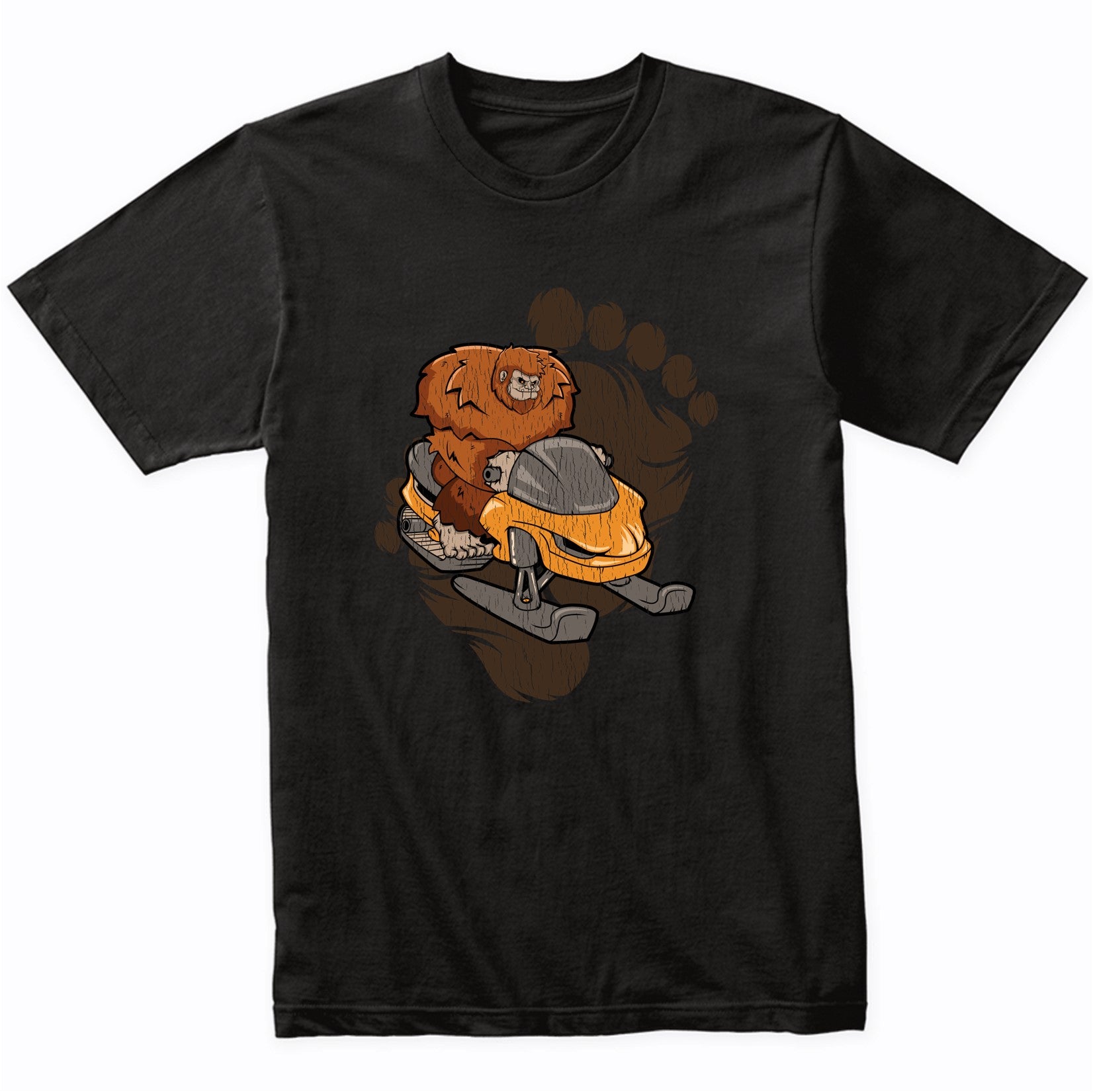 Bigfoot Snowmobiling Shirt - Sasquatch Riding Snowmobile T-Shirt