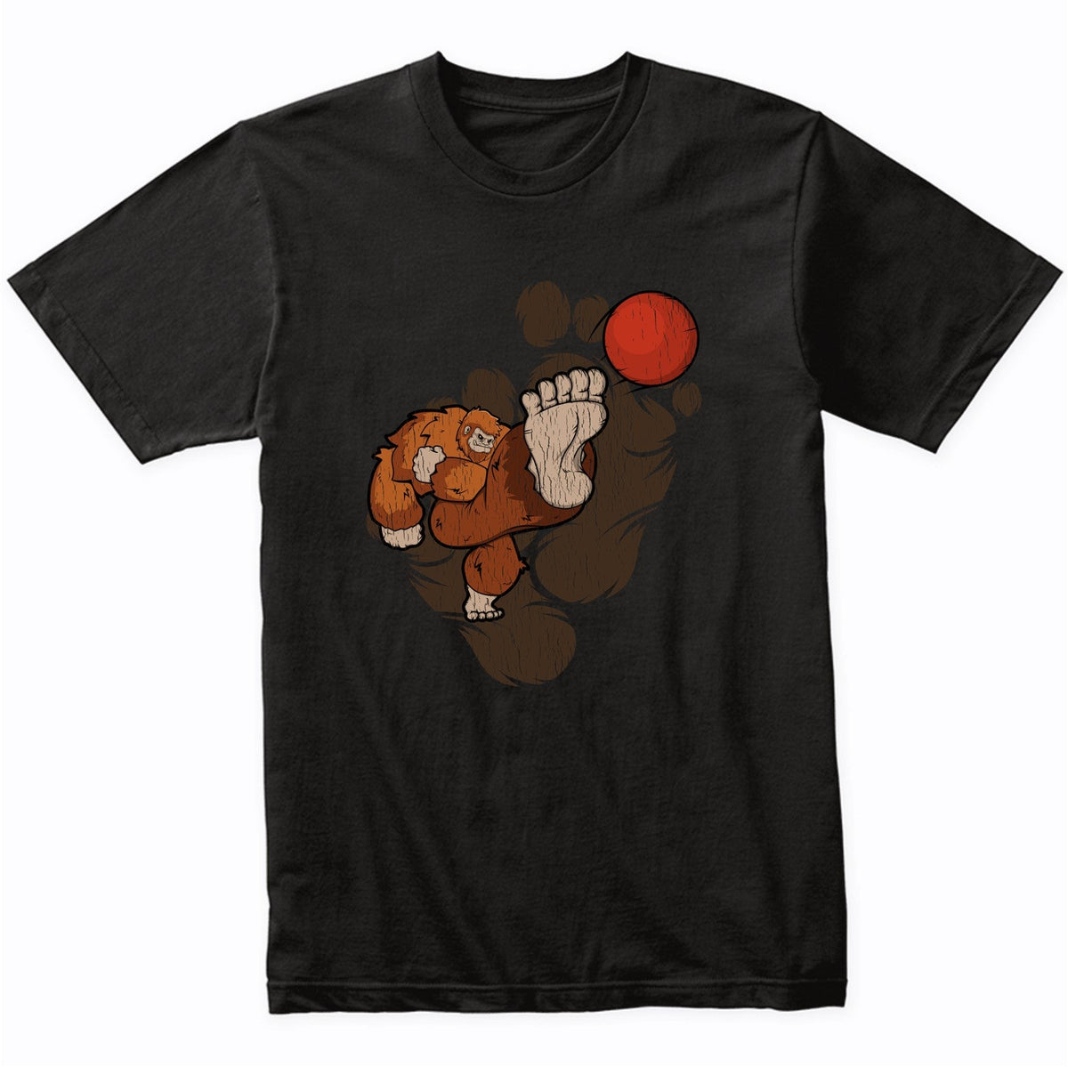 Bigfoot Kickball Shirt - Sasquatch Playing Kickball T-Shirt