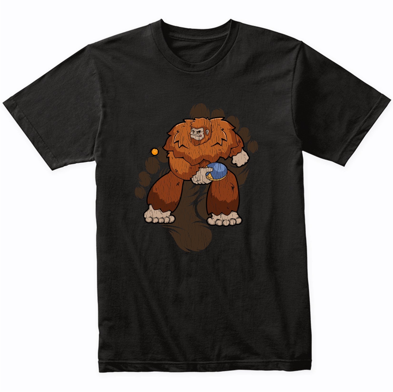 Bigfoot Table Tennis Shirt - Sasquatch Playing Table Tennis T-Shirt