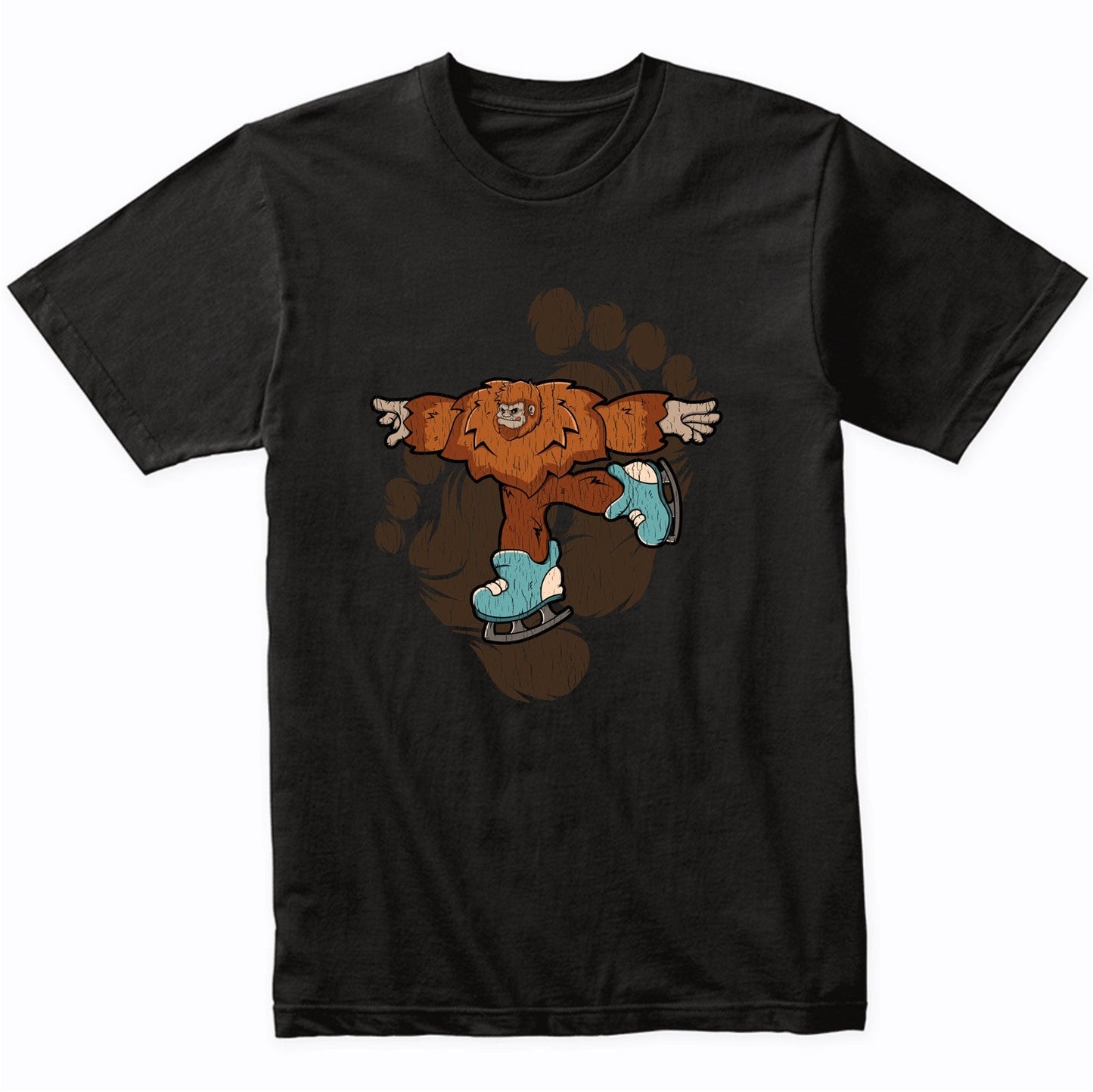 Bigfoot Figure Skating Shirt - Sasquatch on Figure Skates T-Shirt